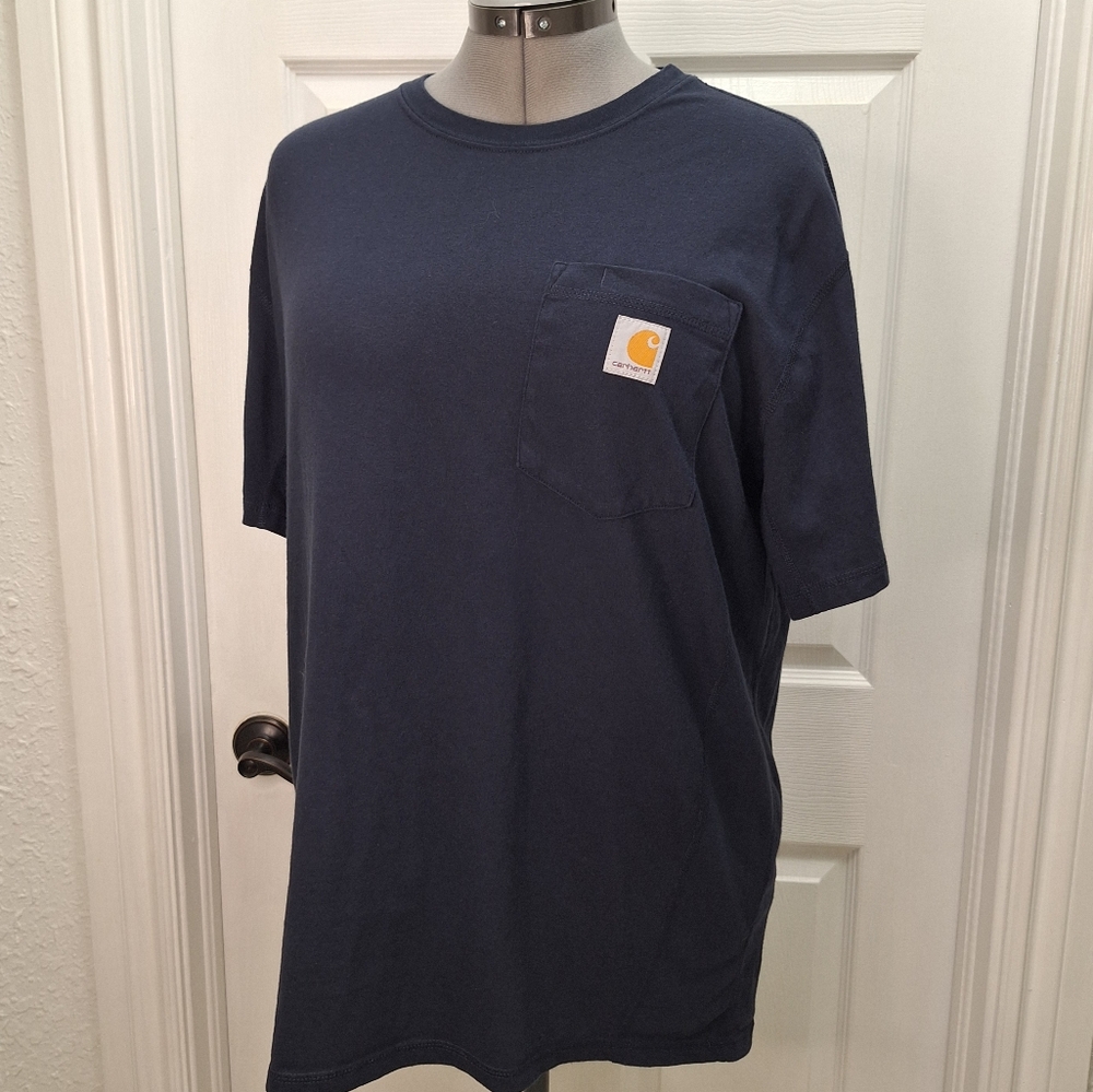 Carhartt Navy Blue Pocket T-Shirt - Picture 10 of 11